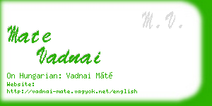 mate vadnai business card